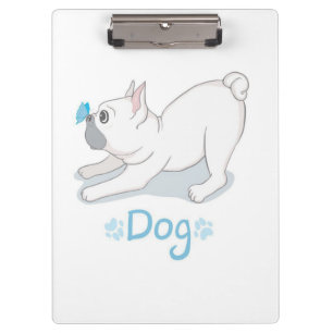 Cute Dog Gift   Funny Dog With Butterfly Clipboard