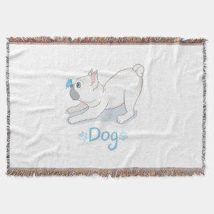 Cute Dog Gift Funny Dog With Butterfly Throw Blanket