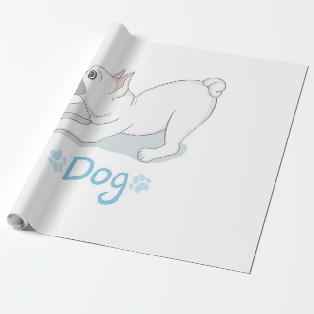 Cute Dog Gift | Funny Dog With Butterfly Wrapping Paper (Unrolled)