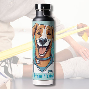 Cute Dog Gifts for Physical Therapists Doctors Water Bottle