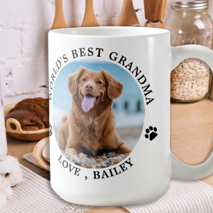Cute Dog Grandma Personalized Pet Photo Dog Lover Coffee Mug