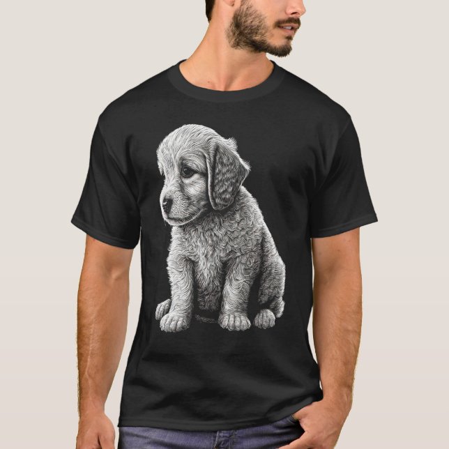 Cute Dog Graphic Puppy Illustration 1 T-Shirt (Front)