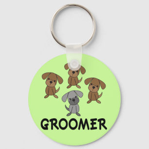Cute Dog Groomer Occupation Gift Keychain