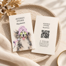 Cute Dog Groomer Pet Grooming Business Card