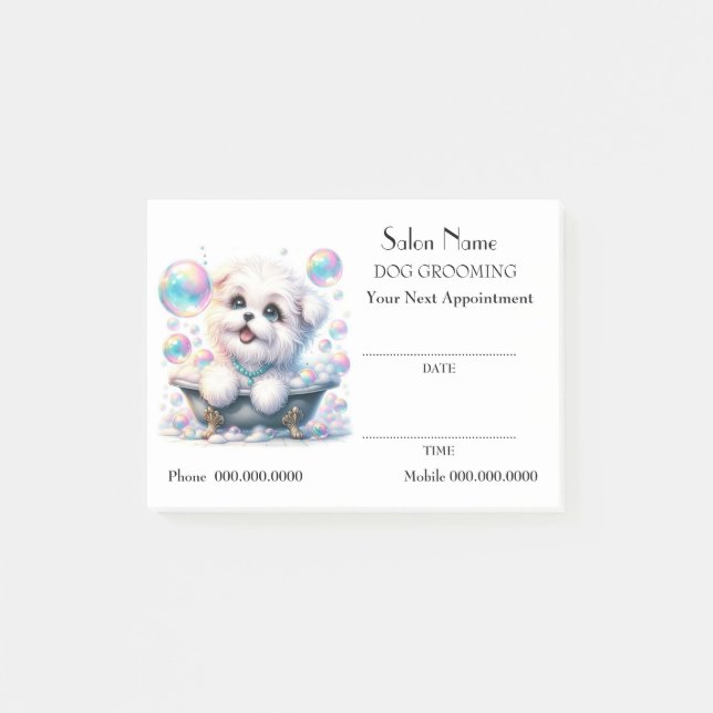 Cute dog grooming Appointment Post-it® Notes (Front)