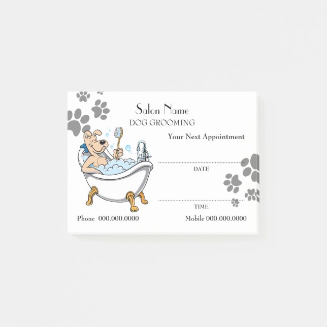 Cute dog grooming Appointment Post-it® Notes (Front)
