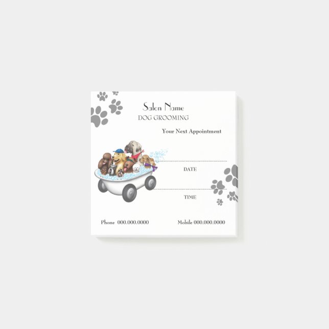 Cute dog grooming Appointment Post-it® Notes (Front)