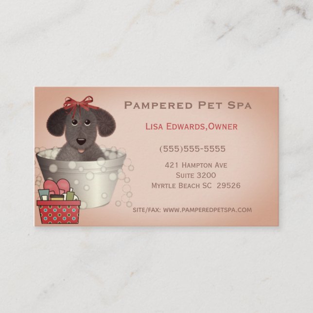 Cute Dog Grooming Business Cards (Front)