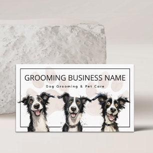 Cute Dog Grooming & Pet Care Fun Modern Business Card