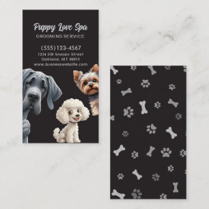 Cute Dog Grooming Pet Service Business Card