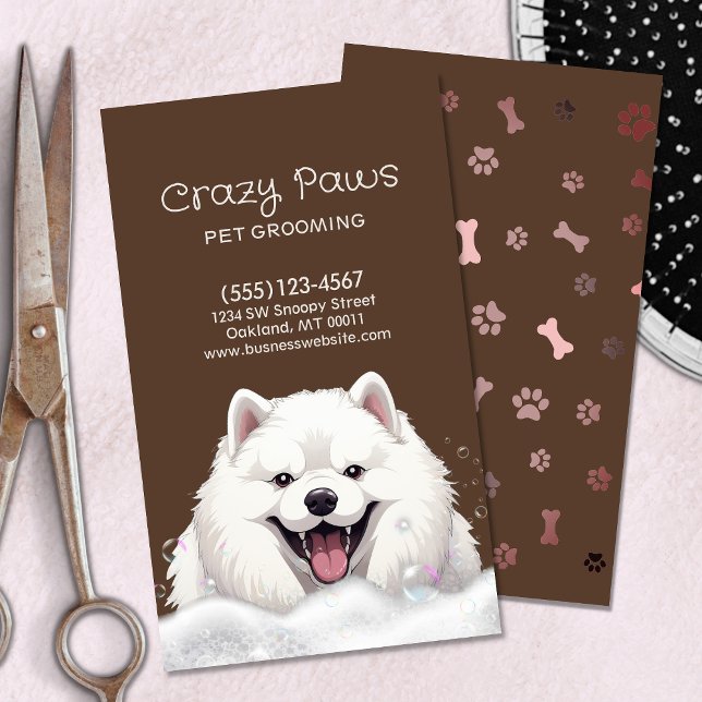 Cute Dog Grooming Pet Service Business Card (Creator Uploaded)