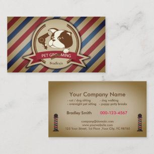 Cute Dog Grooming Professional Pet Salon  Business Card