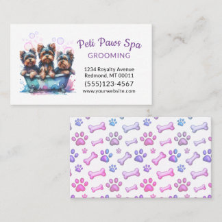 Cute Dog Grooming Service Pet Groomer Business Card