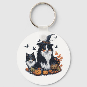 Cute Dog Halloween Keychain
