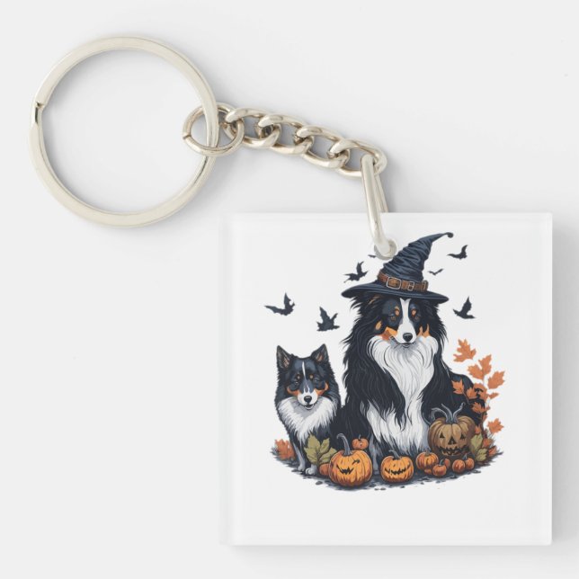 Cute Dog Halloween  Keychain (Front)