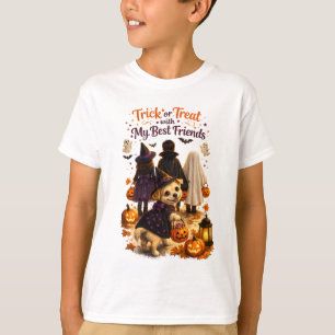 Cute Dog Halloween Watercolor Illustration T-Shirt