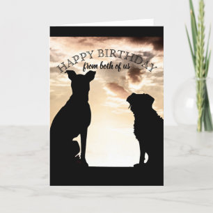cute dog happy birthday from both of us card