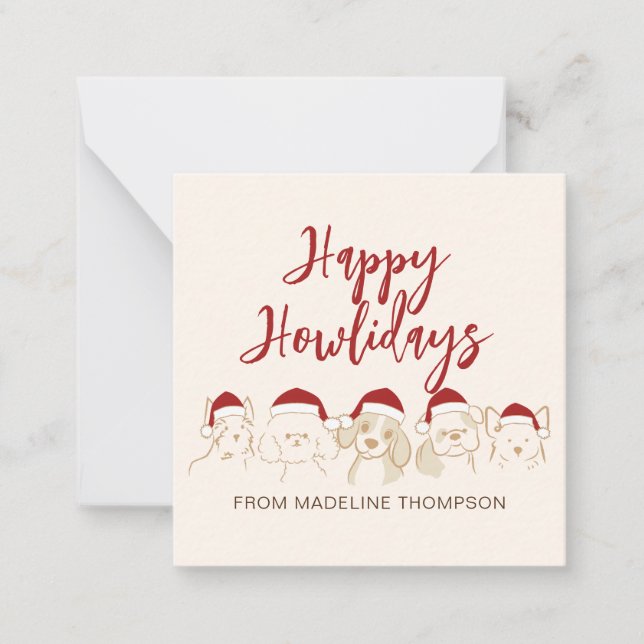 Cute Dog Happy Howlidays Christmas Card (Front)
