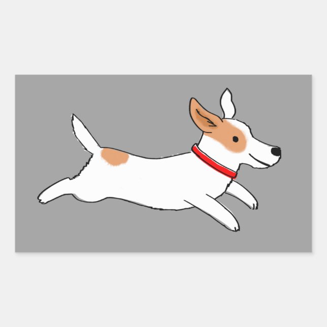 Cute Dog - Happy Running Jack Russell Terrier Sticker (Front)