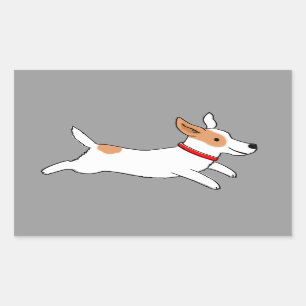 Cute Dog - Happy Running Jack Russell Terrier Sticker