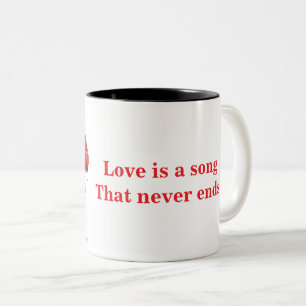 ☕ Cute Dog Heart Love Quote Gift For Dog Moms ❤️ Two-Tone Coffee Mug