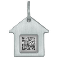 Cute Dog House Shaped with QR Code Dog Pet ID Tag