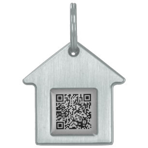 Cute Dog House Shaped with QR Code Dog Pet ID Tag