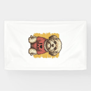 Cute Dog I Love Dad Vintage Engraving Vector Desig Banner