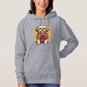 Cute Dog I Love Dad Vintage Engraving Vector Desig Hoodie