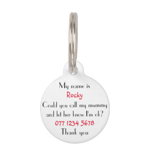 Cute dog ID tag with contact details