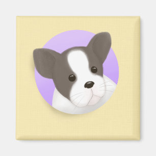 Cute Dog Illustration Art Magnet