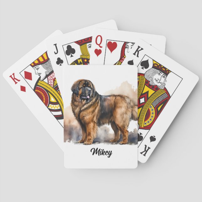 Cute Dog Illustration - Tibetan Mastiff  Playing Cards (Back)
