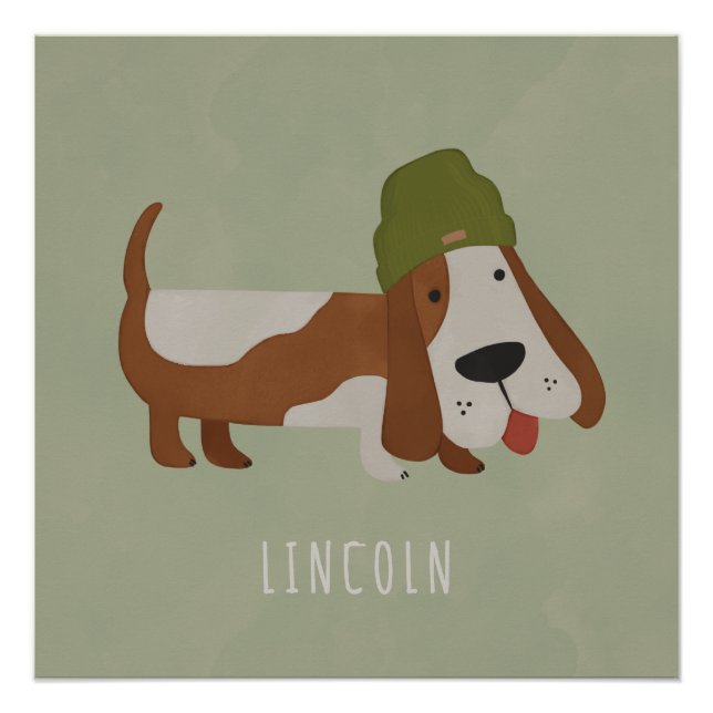 Cute Dog in a Beanie/Cap customized Poster (Front)