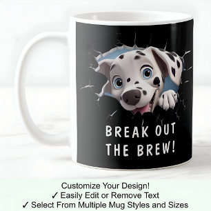 Cute Dog In A Mug! Novelty For Dog Lover Black Coffee Mug
