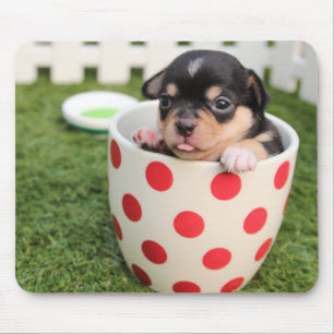 Cute Dog in mug Mouse Pad