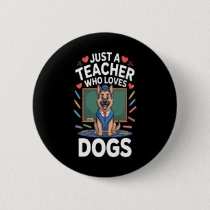 Cute Dog In School 2 Inch Round Button
