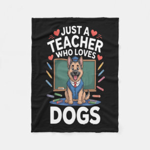 Cute Dog In School Fleece Blanket