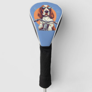 Cute dog in the sunset Spiral Photo Notebook Golf Head Cover