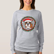 Cute Dog Inside Festive Christmas Wreath