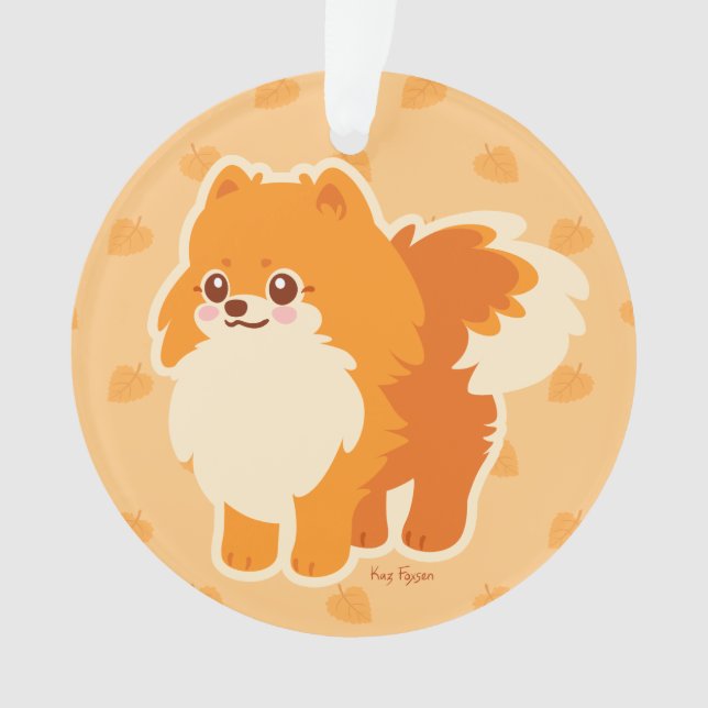 Cute Dog Kawaii Pomeranian Ornament (Front)