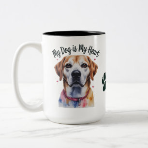 Cute Dog Lover Coffee Cup, Pet Owner Gift Two-Tone Coffee Mug