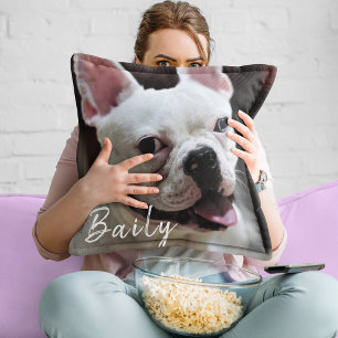 Cute Dog Lover Funny Photo Besties Friends Bff    Throw Pillow