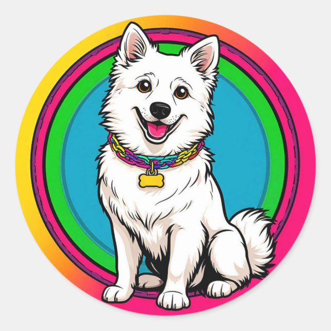 🐶 Cute Dog Lover Gift For Pet Owners And Puppy Classic Round Sticker (Front)