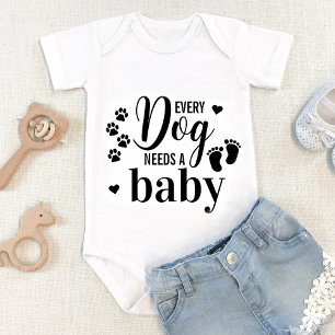 Cute Dog Lover Pet Pregnancy Reveal Announcement  Baby Bodysuit