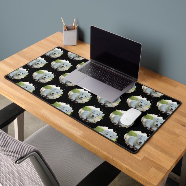 Cute Dog Lovers Personalized Photo Pattern Desk Mat (Office 2)