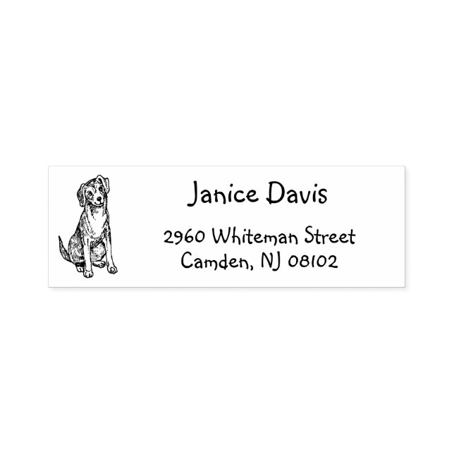 Cute Dog Lover's Return Address Self Inking Stamp (Design)
