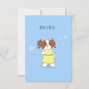 Cute Dog Make a Wish Card
