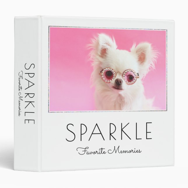 Cute Dog Memory Book | Sparkle The Tiny Chi Binder (Front/Spine)