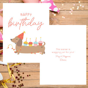 Cute Dog Modern Happy Birthday Card