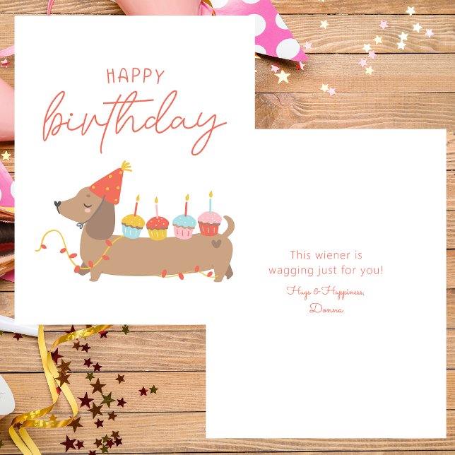 Cute Dog Modern Happy Birthday Card (Creator Uploaded)